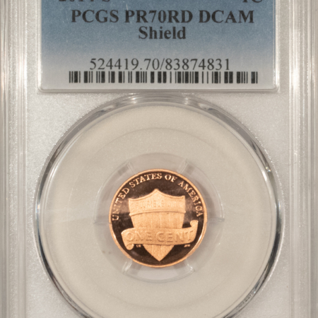 Lincoln Cents (Memorial) 2014-S PROOF SHIELD LINCOLN CENT – PCGS PR-70 RD DCAM