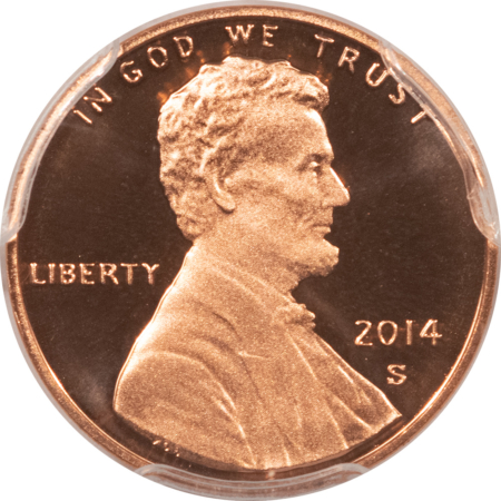 Lincoln Cents (Memorial) 2014-S PROOF SHIELD LINCOLN CENT – PCGS PR-70 RD DCAM