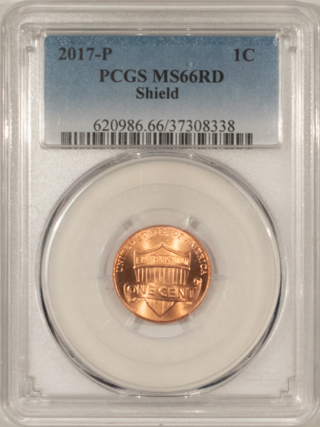 Lincoln Cents (Memorial) 2017-P SHIELD LINCOLN CENT – PCGS MS-66 RD