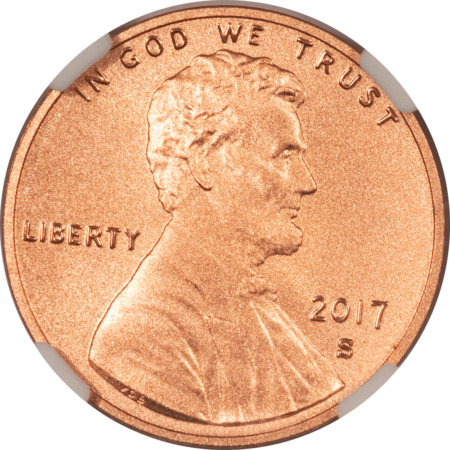 Lincoln Cents (Memorial) 2017-S SHIELD LINCOLN CENT – NGC SP-70 RD ENHANCED FINISH, 225TH ANN SET 1ST DAY