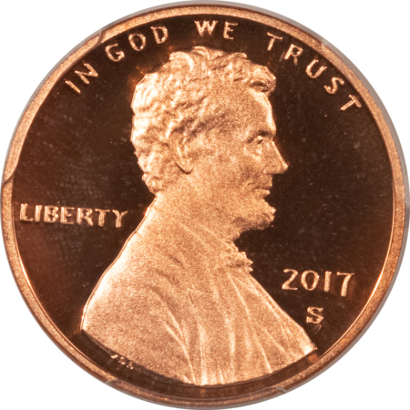 Lincoln Cents (Memorial) 2017-S PROOF SHIELD LINCOLN CENT – PCGS PR-70 RD DCAM