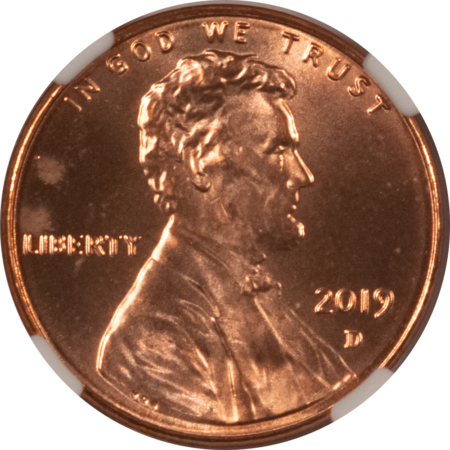 Lincoln Cents (Memorial) 2019-D SHIELD LINCOLN CENT – NGC MS-67 RD 1ST DAY OF ISSUE! 20-COIN UNCIRC SET!
