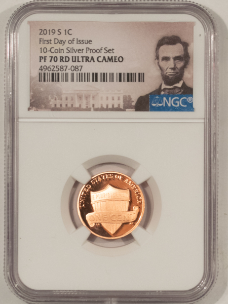 Lincoln Cents (Memorial) 2019-S PROOF SHIELD LINCOLN CENT NGC PF-70 RD ULTRA CAMEO, FIRST DAY OF ISSUE!