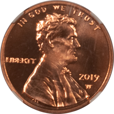 Lincoln Cents (Memorial) 2019-W SHIELD LINCOLN CENT NGC MS-68 RD PL FIRST DAY OF ISSUE, PROOFLIKE, 1ST W