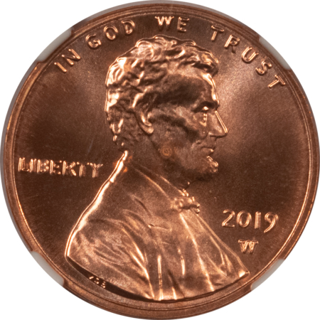 Lincoln Cents (Memorial) 2019-W SHIELD LINCOLN CENT – NGC MS-69 RD EARLY RELEASES, LYNDALL BASS SIGNED