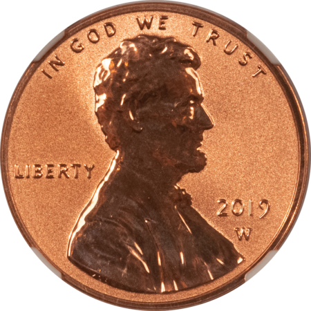 Lincoln Cents (Memorial) 2019-W REV PROOF SHIELD LINCOLN CENT NGC PF-70 RD, FIRST “W” CENT! LYNDALL BALL