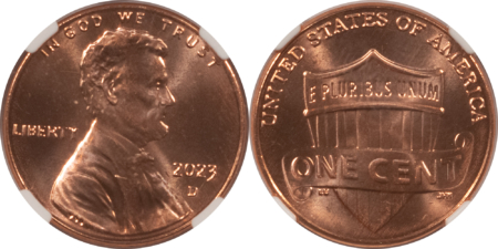 Lincoln Cents (Memorial) 2023 & 2023-D SHIELD LINCOLN CENT 2 COIN SET – NGC MS-68 RD, EARLY RELEASES!
