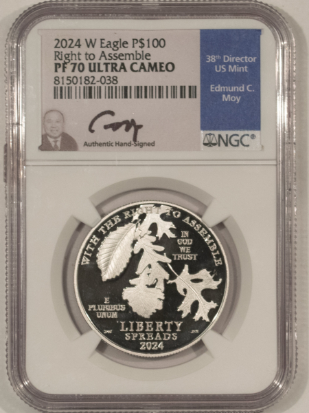 American Platinum Eagles 2024-W PROOF $100 1 OZ .9995 AMERICAN PLATINUM EAGLE – NGC PF-70 ULTRA CAMEO