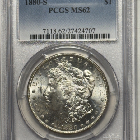 Dollars 1880-S $1 MORGAN DOLLAR – PCGS MS-62, LOOKS PROOFLIKE!