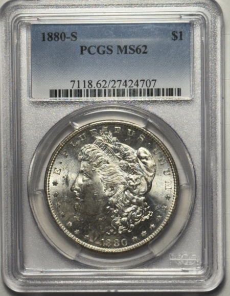 Dollars 1880-S $1 MORGAN DOLLAR – PCGS MS-62, LOOKS PROOFLIKE!
