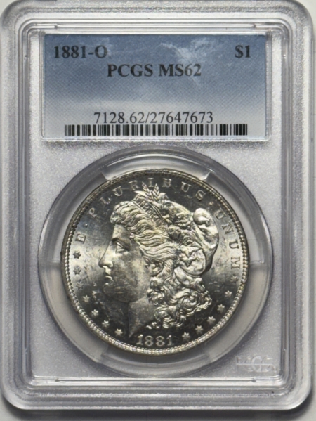 Dollars 1881-O $1 MORGAN DOLLAR – PCGS MS-62