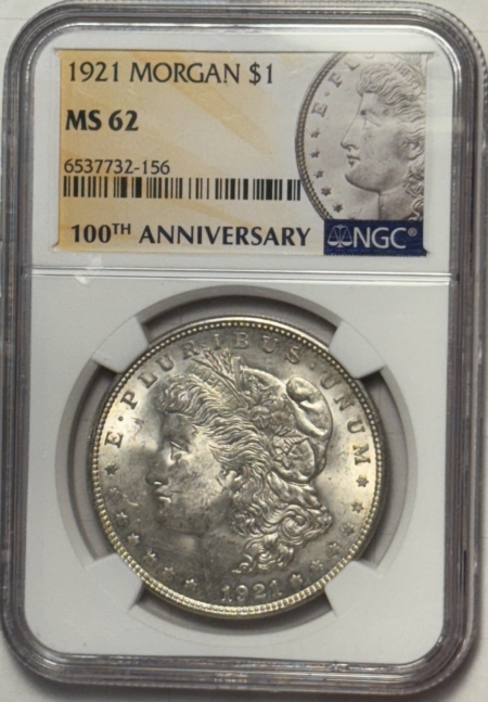 Morgan Dollars 1921 MORGAN DOLLAR NGC MS-62