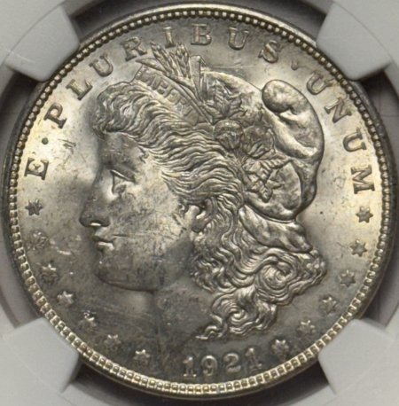 Morgan Dollars 1921 MORGAN DOLLAR NGC MS-62