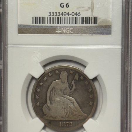 Liberty Seated Halves 1872-CC SEATED LIBERTY HALF DOLLAR NGC G-6