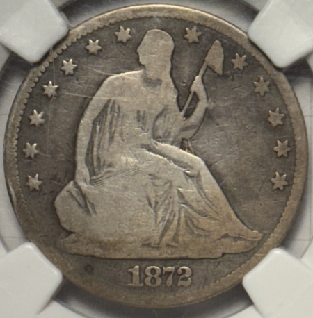 Liberty Seated Halves 1872-CC SEATED LIBERTY HALF DOLLAR NGC G-6