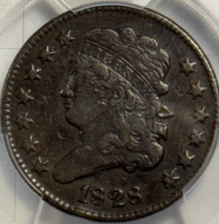 Classic Head Half Cents 1828 CLASSIC HEAD HALF CENT, 13 STARS – PCGS VF-35