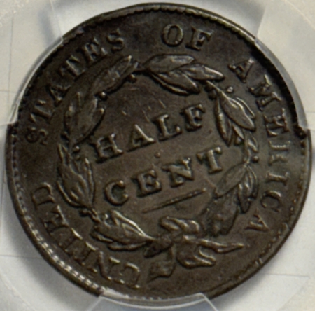 Classic Head Half Cents 1828 CLASSIC HEAD HALF CENT, 13 STARS – PCGS VF-35