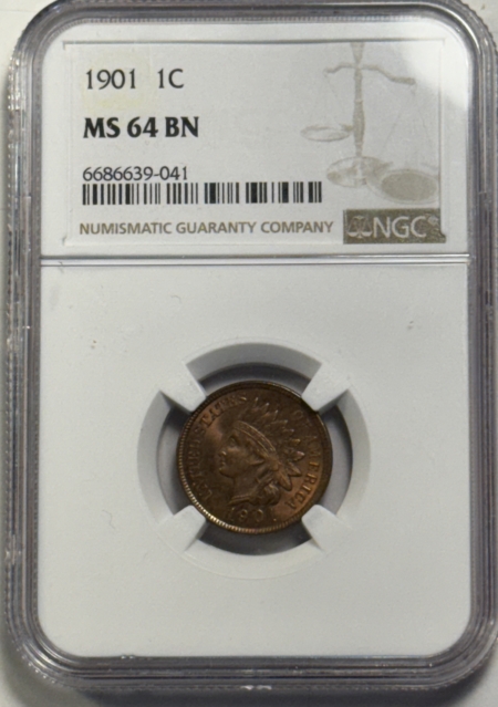 Indian 1901 INDIAN CENT – NGC MS-64 BN