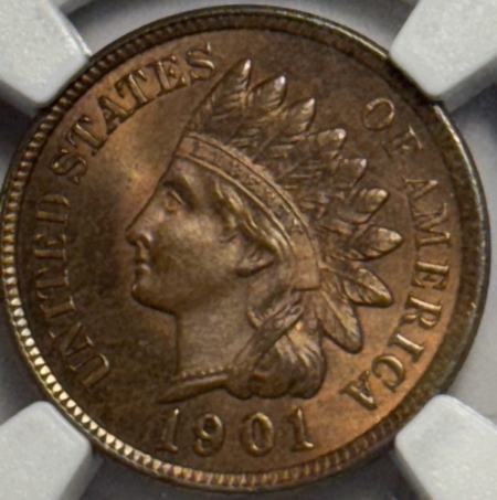 Indian 1901 INDIAN CENT – NGC MS-64 BN