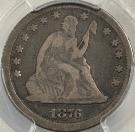 Liberty Seated Quarters 1876-CC SEATED LIBERTY QUARTER – PCGS VG-10, CARSON CITY!