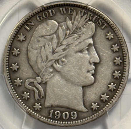 Barber Halves 1909 BARBER HALF DOLLAR – PCGS VF-35, ORIGINAL & PERFECT!