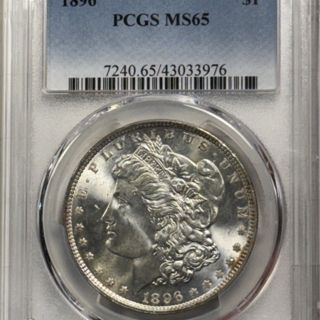 Dollars 1896 $1 MORGAN DOLLAR – PCGS MS-65, FRESH GEM! PRETTY!