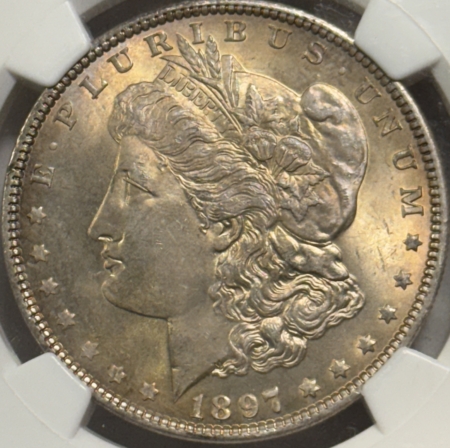 Dollars 1897 $1 MORGAN DOLLAR – NGC MS-64, ORIGINAL & PREMIUM QUALITY!