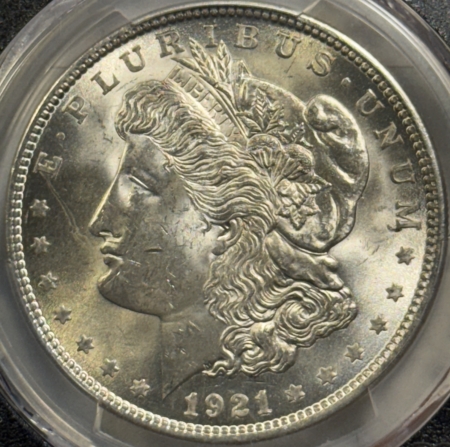 Dollars 1921 $1 MORGAN DOLLAR – PCGS MS-63, 100TH ANNIVERSARY HOLDER!