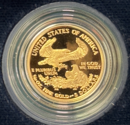 American Gold Eagles, Buffaloes, & Liberty Series 2007-W $5 PROOF 1/10 OZ AMERICAN GOLD EAGLE – GEM PROOF W/ ORIGINAL BOX & COA