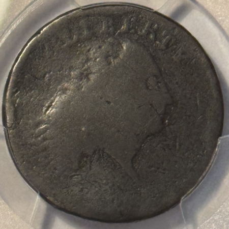 Early Copper & Colonials 1793 FLOWING HAIR LG CENT CHAIN, AMERICA PCGS FR-2, PREMIUM QUALITY! AG+ DETAILS