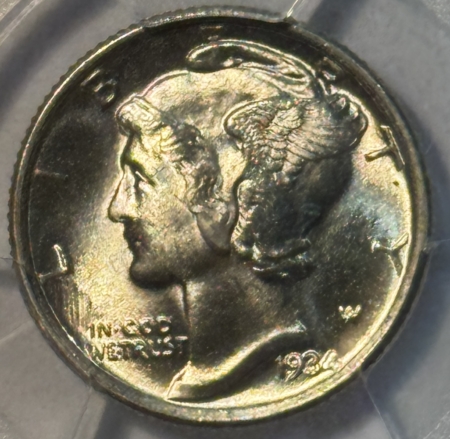 Dimes 1934 MERCURY DIME – PCGS MS-66 FB, BLAZER!