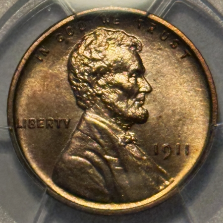 Lincoln Cents (Wheat) 1911 PROOF LINCOLN CENT – PCGS PR-64 RD, LOOKS 66! PREMIUM QUALITY!