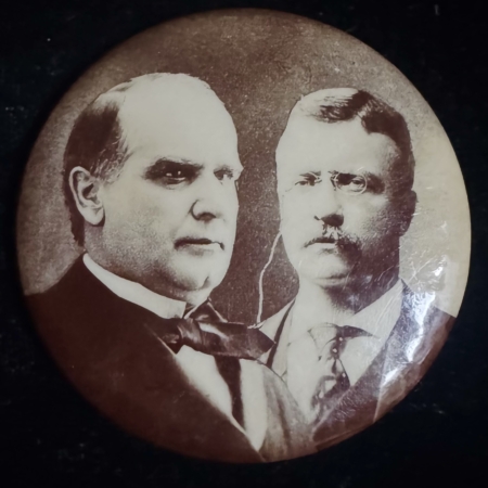 New Store Items 1900 McKINLEY-ROOSEVELT 2 1/4″ SEPIA JUGATE CAMPAIGN BUTTON-HANDSOME NEAR-MINT!