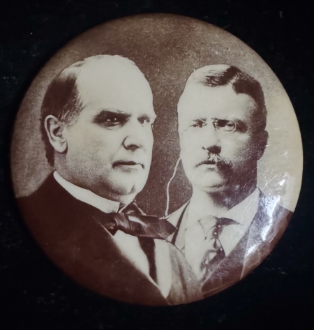 New Store Items 1900 McKINLEY-ROOSEVELT 2 1/4″ SEPIA JUGATE CAMPAIGN BUTTON-HANDSOME NEAR-MINT!