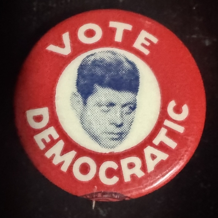 New Store Items 1960 JOHN F KENNEDY “VOTE DEMOCRATIC” 7/8″ CELLULOID CAMPAIGN BUTTON-MINT!