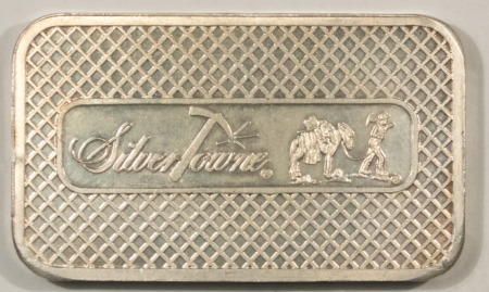 Bullion 5 OZ SILVERTOWNE STRUCK .999 FINE SILVER BAR, #29361, VINTAGE PROSPECTOR DESIGN
