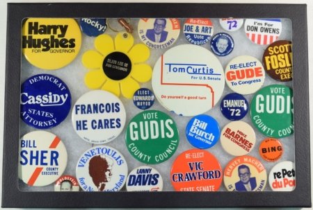 Miscellaneous 1960-1980 CAMPAIGN BUTTONS, 27 PCS MISC LOCALS, SENATE, GOVERNOR, ETC.-NEAR MINT