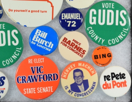Miscellaneous 1960-1980 CAMPAIGN BUTTONS, 27 PCS MISC LOCALS, SENATE, GOVERNOR, ETC.-NEAR MINT