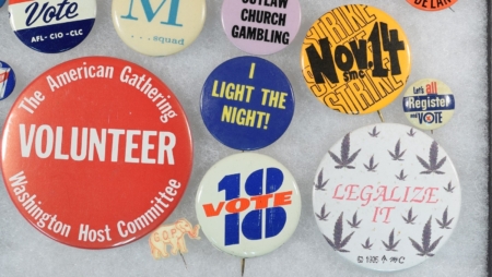 Miscellaneous 1960-1980 POLITICAL CAUSE BUTTONS APPROX 40 DIFF, SOME VIETNAM ERA-EXC/NR-MINT!