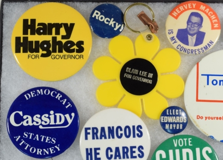 Miscellaneous 1960-1980 CAMPAIGN BUTTONS, 27 PCS MISC LOCALS, SENATE, GOVERNOR, ETC.-NEAR MINT