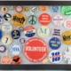 Miscellaneous LOT OF 8 MISCELLANEOUS BUTTONS, RUSSIAN MEDALS, BADGES & ENAMEL PIN-NEAR MINT+