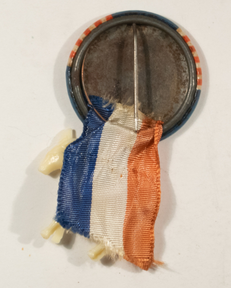 New Store Items 1928 AL SMITH 1 1/4″ FOR PRESIDENT ALFRED E SMITH W/ RIBBON DONKEY – NEAR MINT!