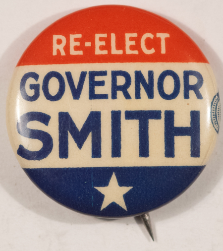 New Store Items 1924 AL SMITH 7/8″ CELLO BUTTON (FROM SMITHS 2ND GOV ELECTION) – NEAR MINT+
