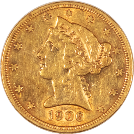 $5 1906-S $5 LIBERTY GOLD HALF EAGLE – HIGH GRADE EXAMPLE!
