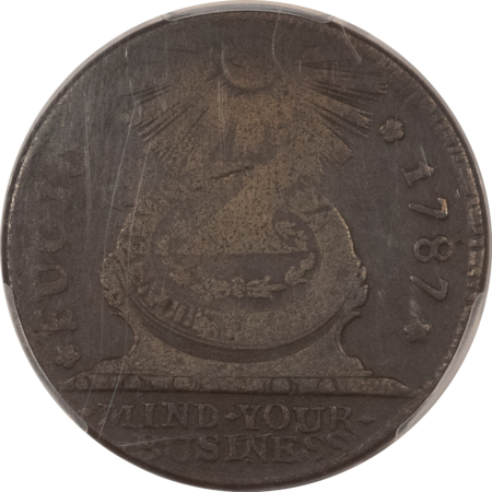 Colonials 1787 FUGIO CENT, STATES UNITED, 4 CINQ – PCGS VG-10, SHARP DETAIL!