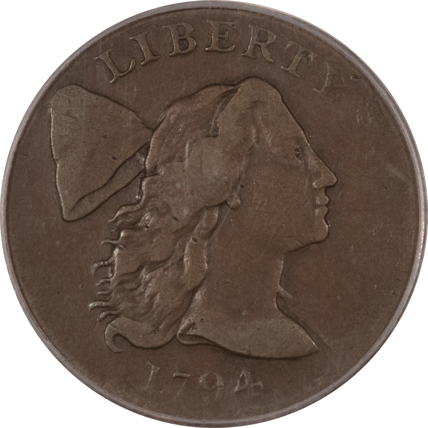 Early Copper & Colonials 1794 FLOWING HAIR LARGE CENT, HEAD OF 1794, S-22 – PCGS VF-20, GREAT COLOR! Early Copper & Colonials 1794 FLOWING HAIR LARGE CENT, HEAD OF 1794, S-22 – PCGS VF-20, GREAT COLOR!