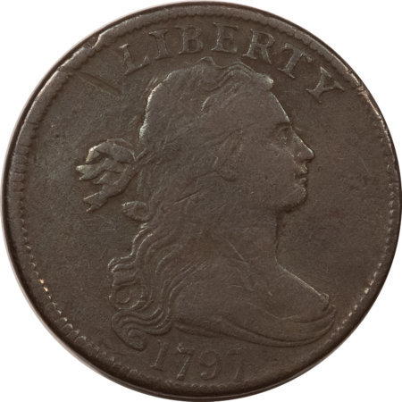 Draped Bust Large Cents 1797 DRAPED BUST LARGE CENT NO STEMS, PLEASING W/ STRONG DETAILS OLD OBV SCRATCH