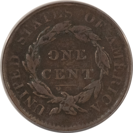 Coronet Head Large Cents 1820/19 CORONET HEAD LARGE CENT, N-1 CORRODED, SCRATCHED – ANACS VG-10 DETAILS
