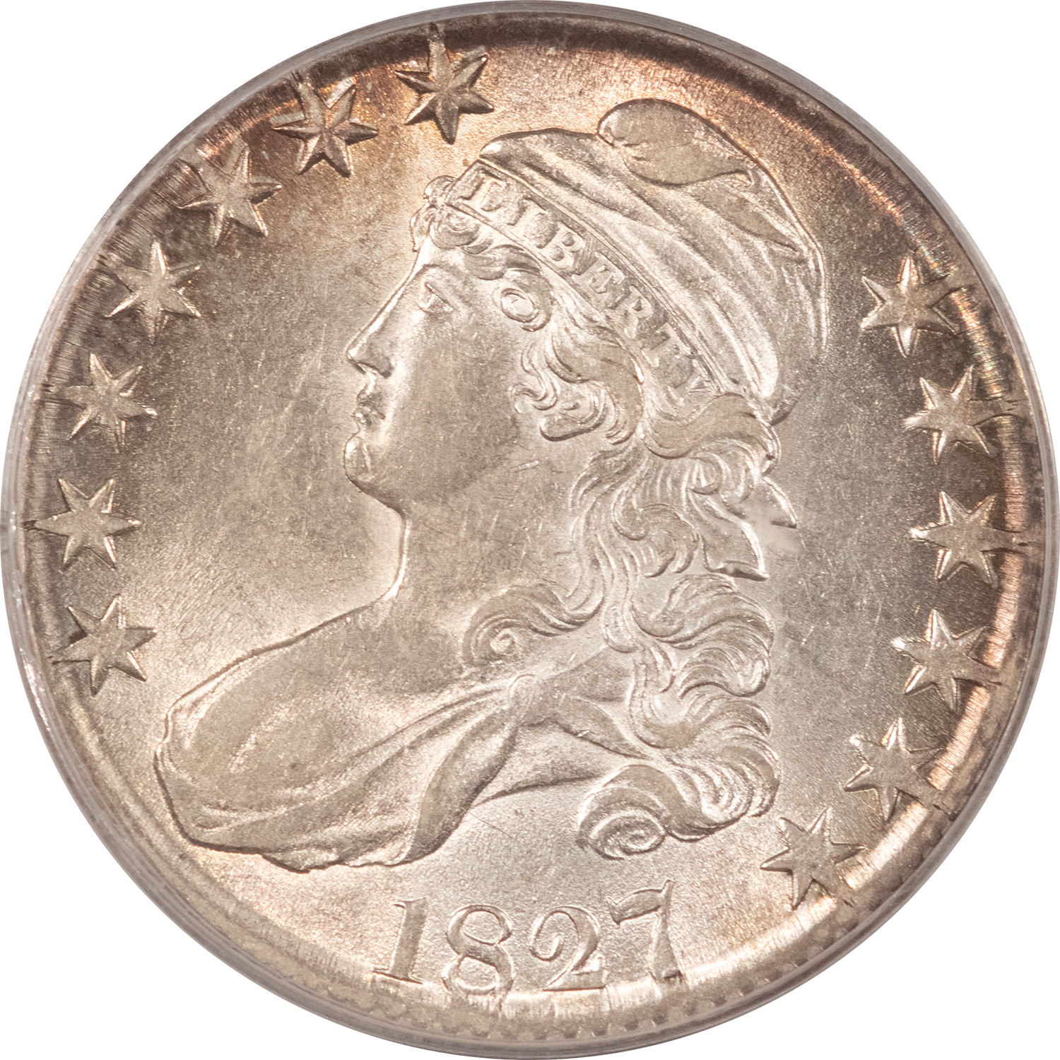 CAC Approved Coins 1827 CAPPED BUST HALF DOLLAR, SQUARE BASE 2, PCGS AU-55 CAC, FLASHY & SUPER PQ!! CAC Approved Coins 1827 CAPPED BUST HALF DOLLAR, SQUARE BASE 2, PCGS AU-55 CAC, FLASHY & SUPER PQ!!