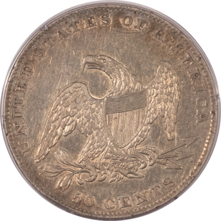 Early Halves 1836 CAPPED BUST HALF DOLLAR, REEDED EDGE – PCGS XF-40 RATTLER HOLDER PQ, LUSTER